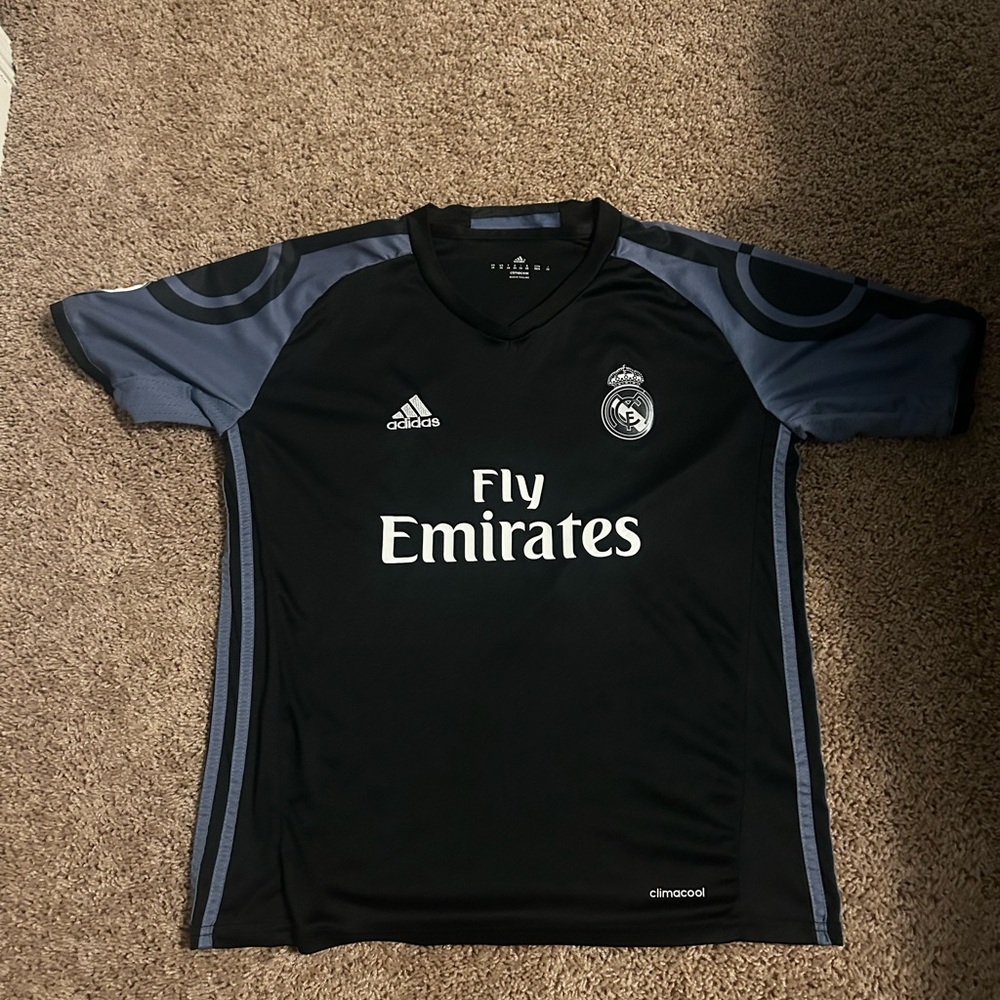 Real Madrid Ronaldo Kids Black Soccer Jersey